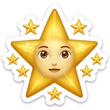 Star with a body sticker