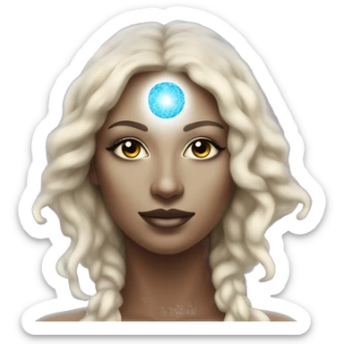 Pleiadian radiant glowing diva woman female third eye sticker