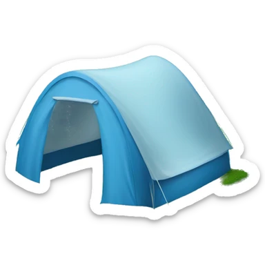 a lawn covered with a blue tent sticker