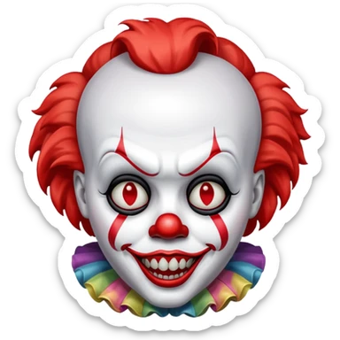 Create a emoji of pennywise.with exact red markings sticker