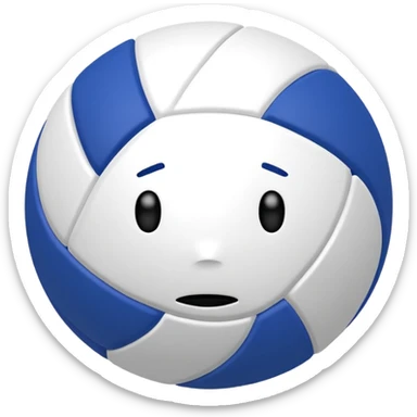 volleyball with frowny face bc game LOSS oh no sticker