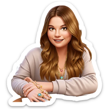 smiling girl with jewelry indoors sticker