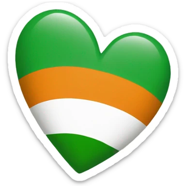 a heart colored with ireland flag sticker