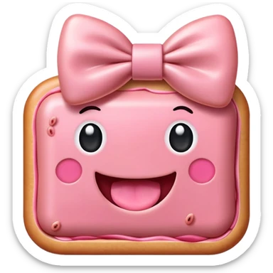SPAM MEAT kawaii SMILING EMOJI with bow sticker