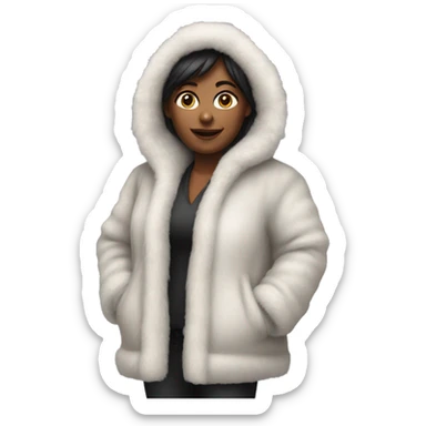Realistic, mob, wife full body fur coat sticker