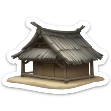 Chinese village hut sticker