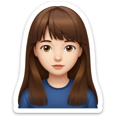 I’m a girl, I have bangs, my hair long until sticker