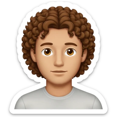 A guy  with brown curly hair and good jewline sticker