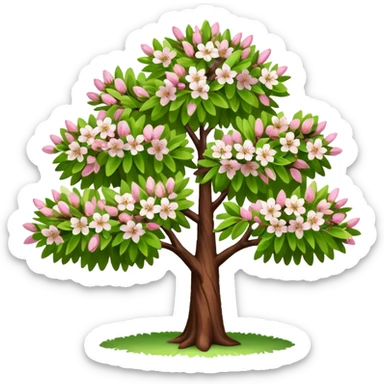 big almond tree with almost green leaves sticker