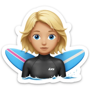 Blond girl surfing sticker