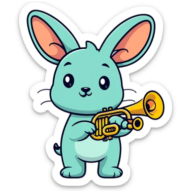 Cute creature with trumpet-shaped ears sticker