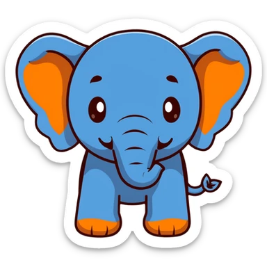 blue elephant sticker