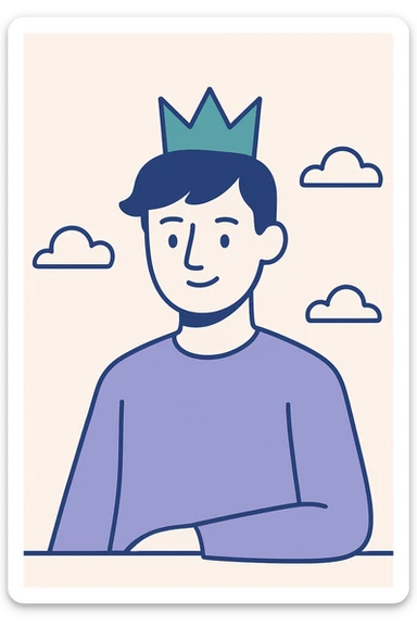 green crown, modern flat design, clean lines, minimal shadows sticker