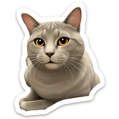 cat lounging on bed pillow sticker