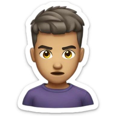 Angry boy with fade haircut  sticker