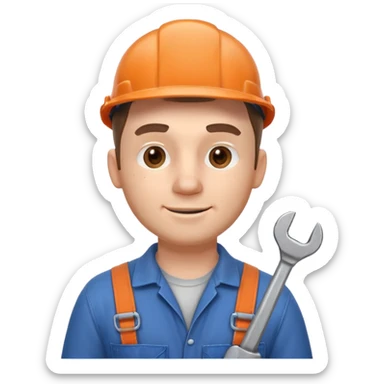 mechanic man portrait, head and shoulders only, wearing work overalls, holding a wrench, slight grease marks on face, confident friendly expression, garage workshop vibe, 3D cartoon style, mobile game icon style, clean background, no text, no watermark
  sticker