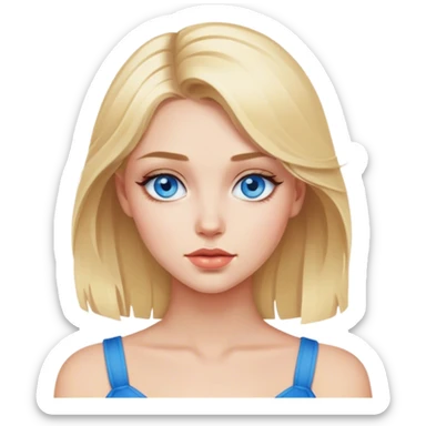 blonde girl with blue eyes sultry pose sticker