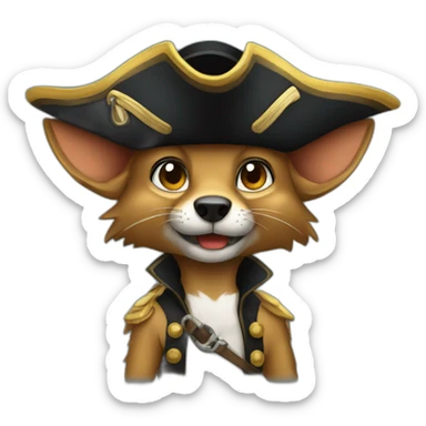Jackal dressed as pirate sticker