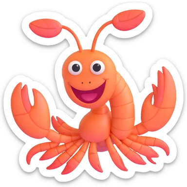 shrimp with a smile sticker