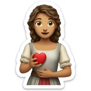 Juliet holds a heart in her hand sticker