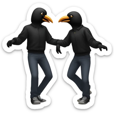 Two crows disco dancing  sticker