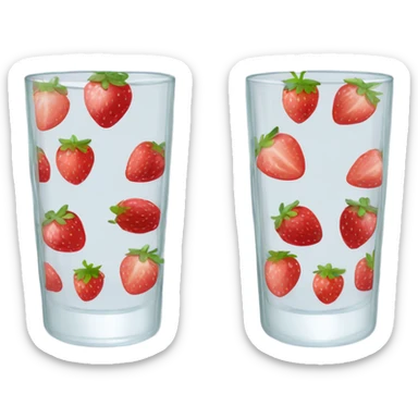 transparent drinking glasses with strawberries on them sticker