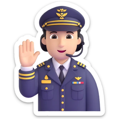 pilot waving sticker