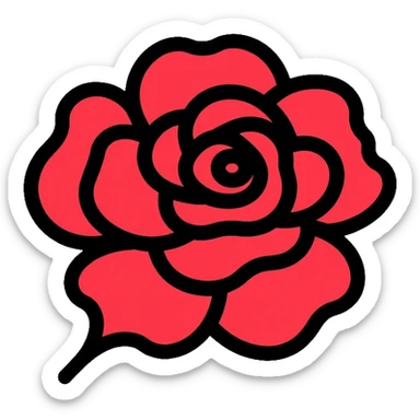 SPD logo with red rose, German Social Democratic Party emblem sticker