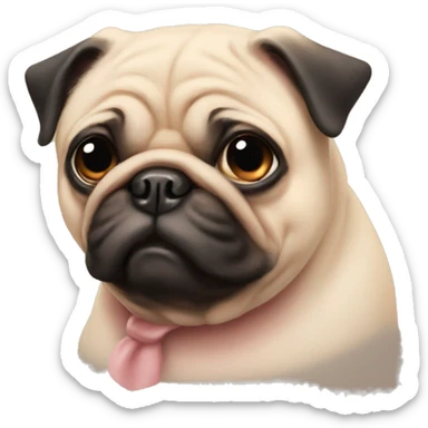 Pig pug sticker