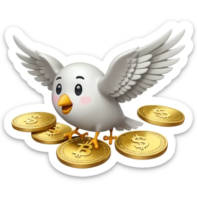 Money flying sticker