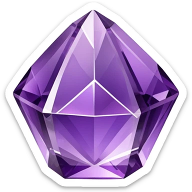 A shiny purple amethyst crystal with multiple facets sticker