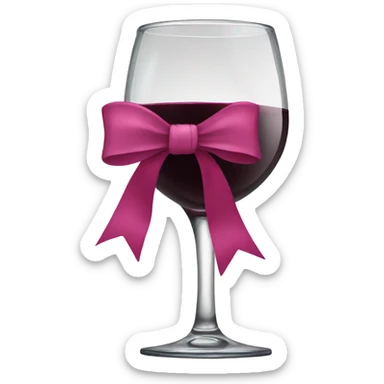 Wine glass with bow sticker