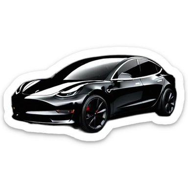 modded all black Tesla Model 3, no person sticker
