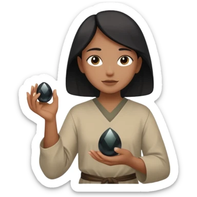 I want an emoji to use for mental wellness in a mystical setting. I want to reference an object that symbolizes the term "Clarity Seeker". It should be relaxing and calm in nature. sticker