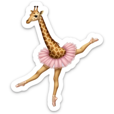 ￼ giraffe as a ballerina sticker
