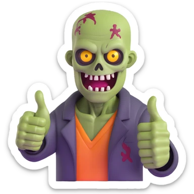 zombie giving thumbs up sticker