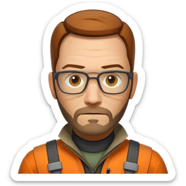 Gordon Freeman's face from Half-Life 2 sticker