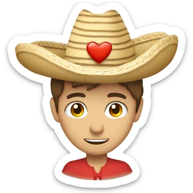 sombrero encima de un corazón  sticker