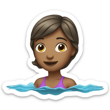 modest girl swimming sticker
