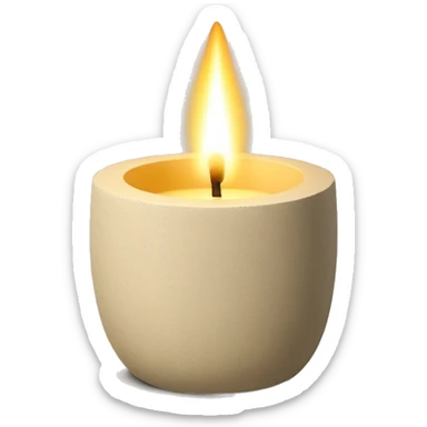 candle in beige concrete ridged vessel sticker