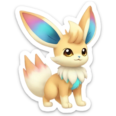 Colorful Kawaii Eeveelution-Cute-Pokémon-fusion full body sticker
