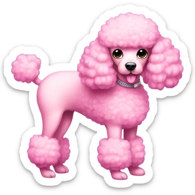 pink poodle full body sticker