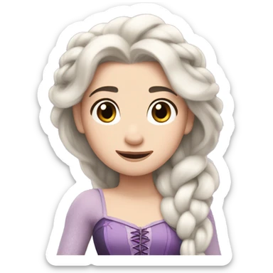 Disney Princess tangled white skin with black hair sticker