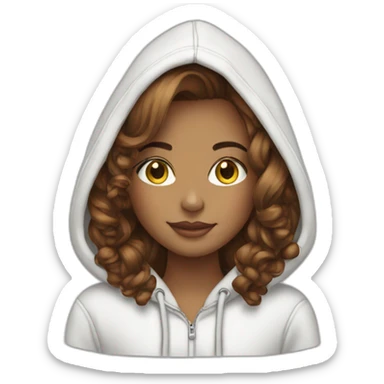 chatain hair girl hoodie sticker