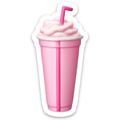 milkshake pink straw sticker