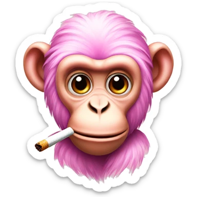 pretty pink monkey smoking  sticker