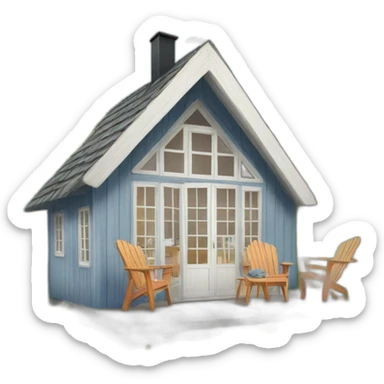 scandinavian summer house sticker