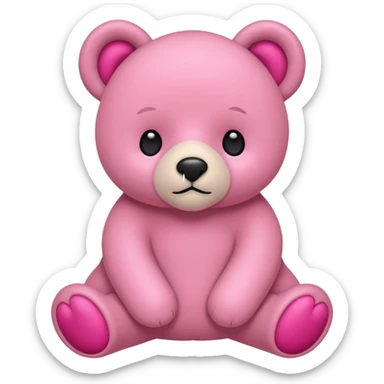 Osito de peluche con un moño rosa sticker