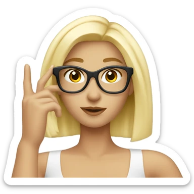 blonde taking a selfie sticker