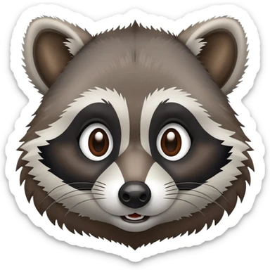 a silly goofy raccoon sticker